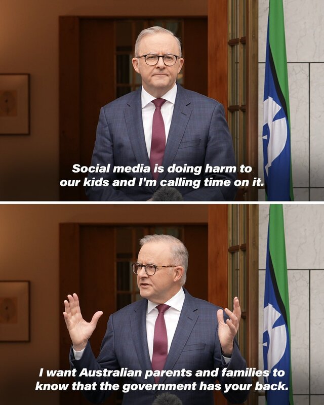 澳洲將成為全球首個對社群媒體頒布年齡禁令的國家，所有 16 歲以下的使用者不得開設帳號。   圖：翻攝自Anthony AlbaneseＸ