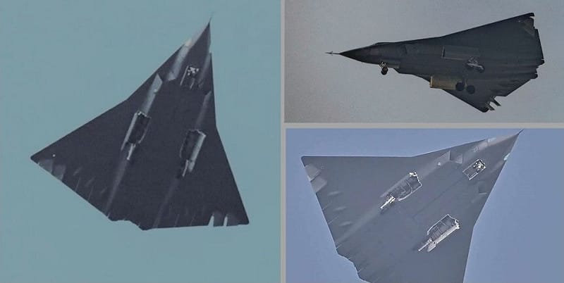  殲-36（J-36）中國第六代戰機，計劃於 2028 年量產是裝。 圖：翻攝自@YourNicheExpert 