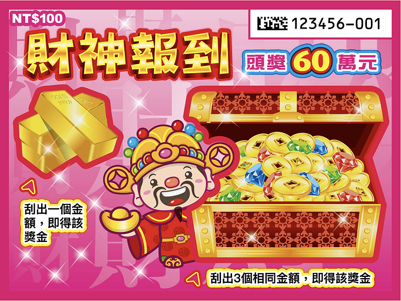 刮完刮刮樂後，不知道自己有沒有中獎？有彩券業者指出，刮刮樂務必「刮乾淨、看仔細」，藉由上面「三個英文字母」代碼識別，就知道今日財神爺是否降臨。&nbsp;&nbsp;&nbsp;圖：擷取自台彩官網（示意圖）