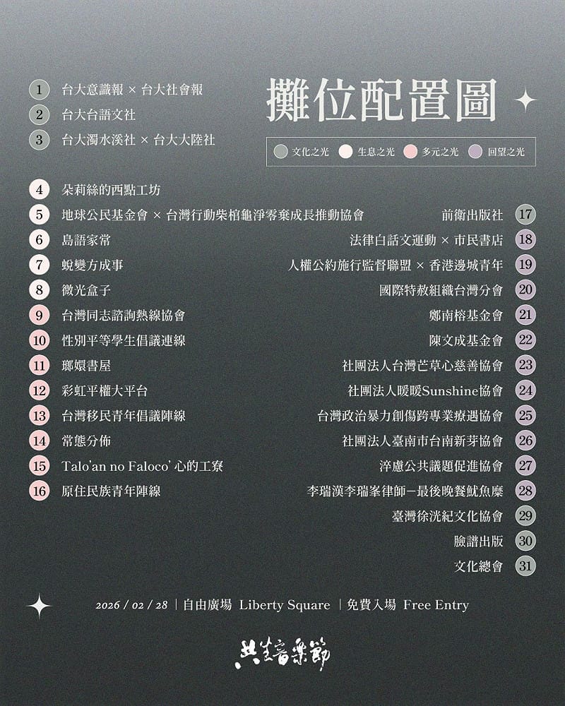「2026 共生音樂節」人權市集。圖:取自共生音樂節臉書 「2026 共生音樂節」人權市集。圖:取自共生音樂節臉書