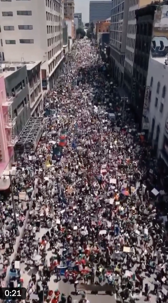 洛杉磯民眾湧上街頭,反對川普諸多政策。 圖:翻攝自@krassenstein 洛杉磯民眾湧上街頭,反對川普諸多政策。 圖:翻攝自@krassenstein