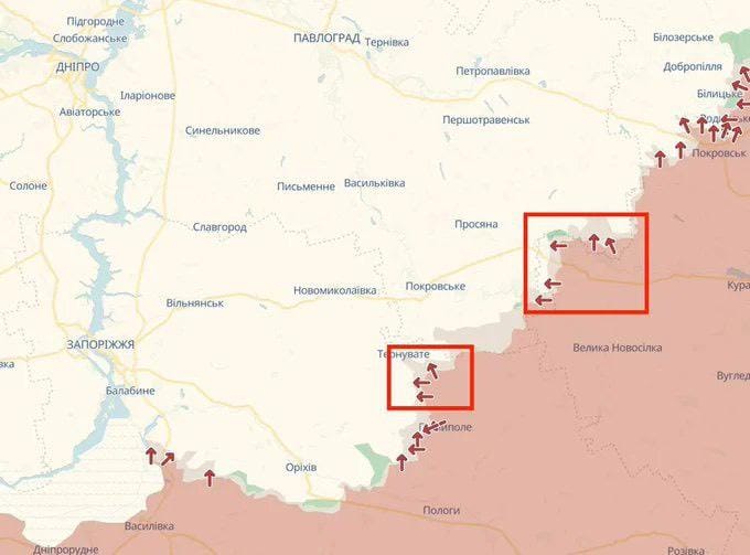  。過去一週內，記錄到俄軍發動多達 64 次進攻，目前正於捷爾諾韋、伊萬尼夫卡、澤列內海等多個定居點附近展開行動。 圖：翻攝自 X 帳號 @Breaking Alert_