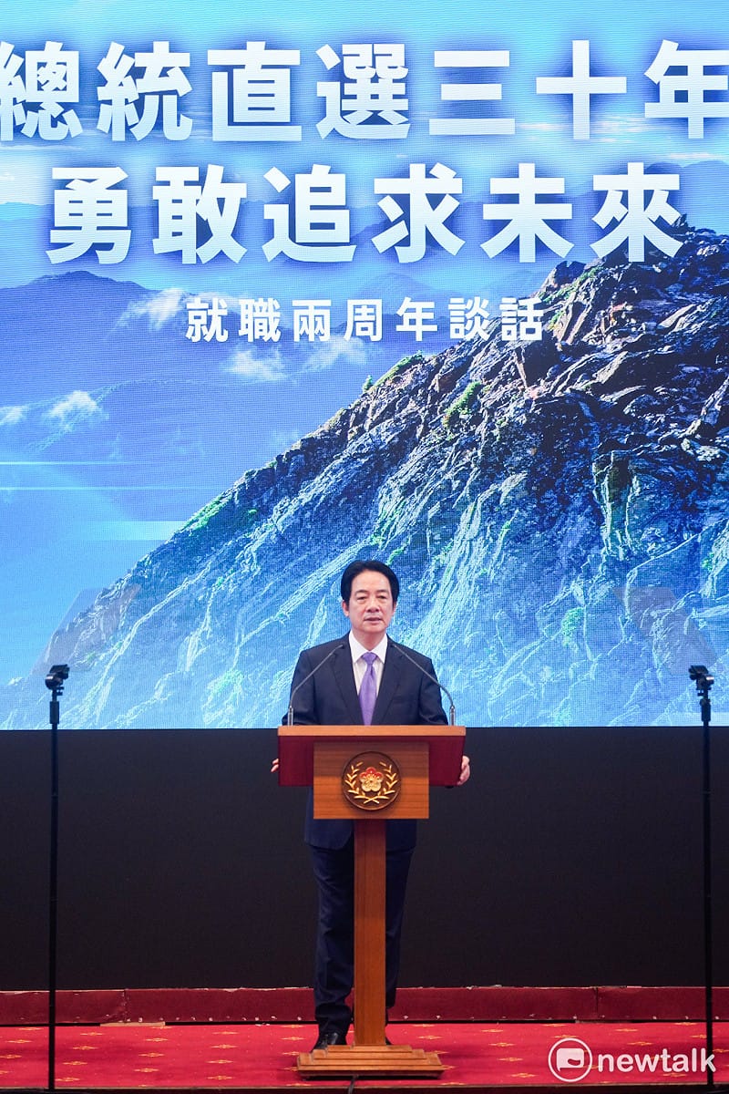 總統賴清德今在總統府發表就職兩週年談話，並接受媒體提問。&nbsp;&nbsp;&nbsp;圖：張良一/攝