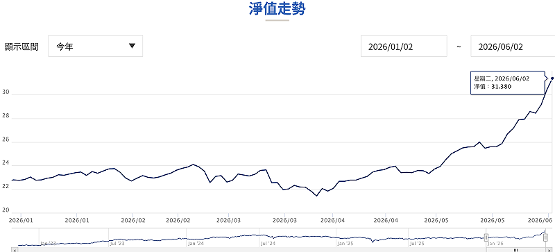隨著台股今年來頻頻震盪創高，指數攻上 46,000 點歷史新高峰，00918 五月以來淨值和市價持續走高。據證交所統計，5 月 21 日至 6 月 2 日，00918 已有 8 個交易日收盤價創新高。&nbsp;&nbsp;&nbsp;圖：截自大華銀投信官網