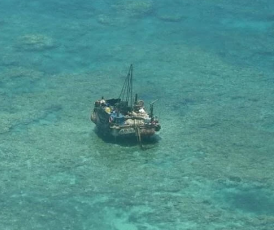 菲律賓官方公佈的黃岩島「新建築」圖片 圖:翻攝自環球網 菲律賓官方公佈的黃岩島「新建築」圖片 圖:翻攝自環球網