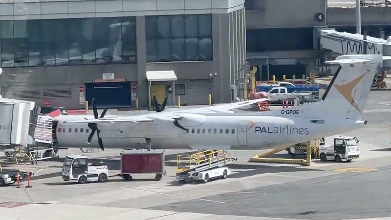 加拿大航空的 7664 號航班，在高空上發生機長癲狂的事件。&nbsp;&nbsp;&nbsp;圖：翻攝自@daviddelapaz