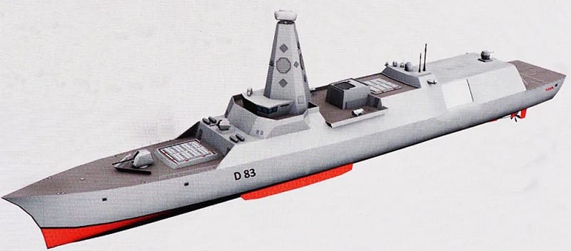  英國 83 型驅逐艦胎死腹中。 圖：翻攝自星海之刃 