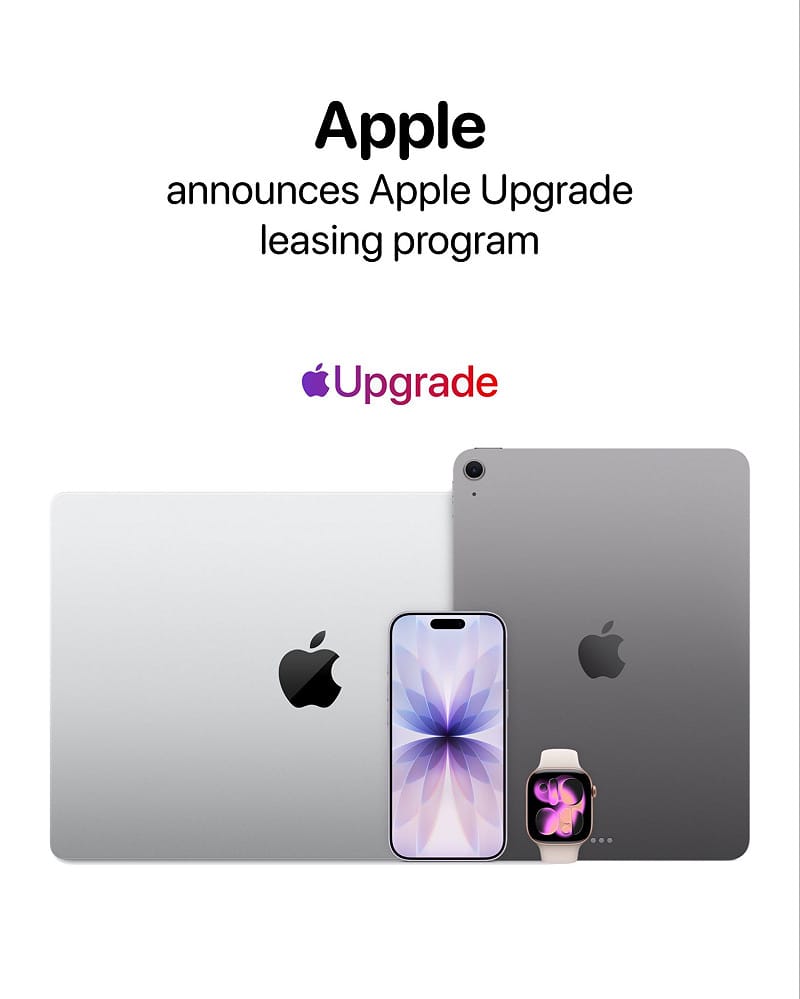  蘋果正式在美國推出 Apple Upgrade 服務，這是一項由 Klarna 提供支援的租賃計劃，涵蓋 iPhone、Apple Watch、Mac 和 iPad。 圖：翻攝自 X @FearedBuck 