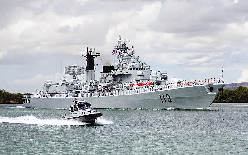 中國 052 型驅逐艦。&nbsp;&nbsp;&nbsp;圖：翻攝自U.S Navy Photo