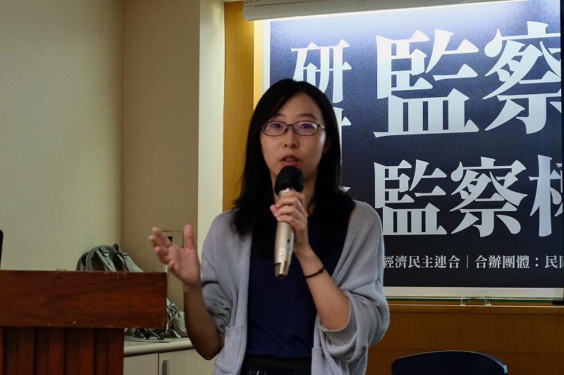 余宜家表示，人權會不應困於監院政治僵局，應建立獨立運作法制。圖：經濟民主連合提供 