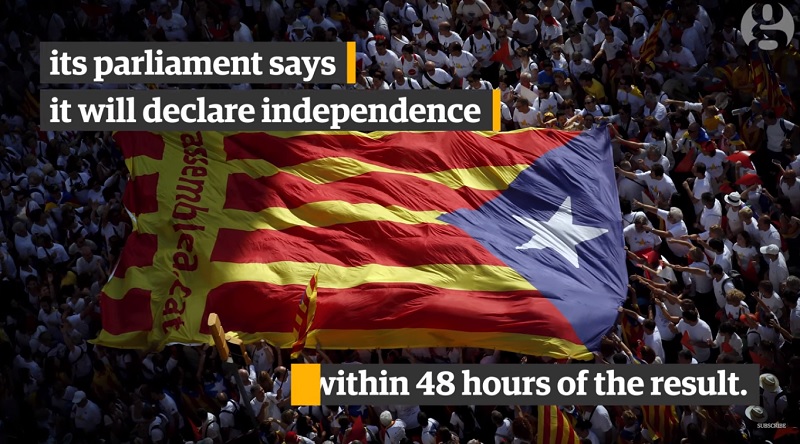無懼西班牙中央政府一連串打壓阻撓的手段，加泰隆尼亞自治區政府今（29）日表示，全區2315個投票所已準備就緒，10月1日如期舉行獨立公投。   圖：翻攝Youtube