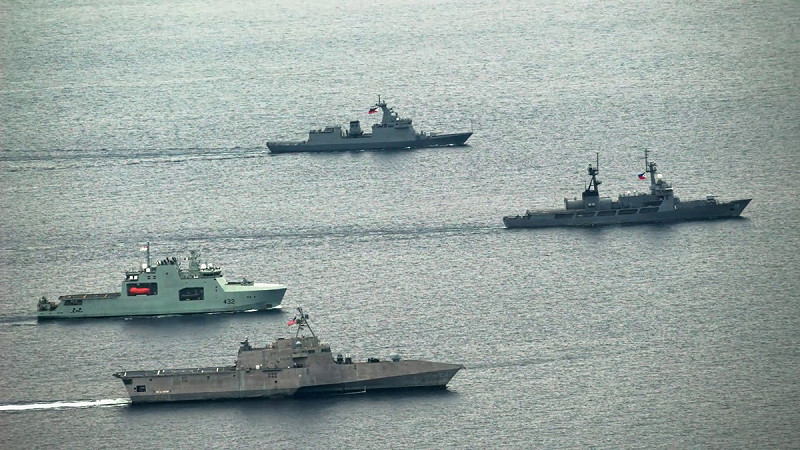 菲律賓與美日加法5國在中國占領區附近演習   圖：翻攝自菲律賓武裝部隊的臉書