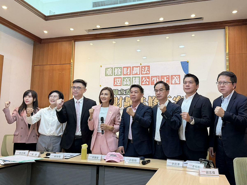 民進黨立委邱議瑩今日號召高雄綠委召開記者會，提出「重修財劃法、補正藍營漏洞」。   圖：金大鈞/攝