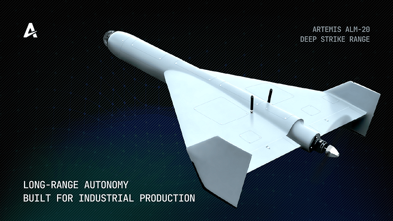烏美合作研發的新型長程無人機「Artemis ALM-20」近期完成測試。 圖:翻攝自 X 烏美合作研發的新型長程無人機「Artemis ALM-20」近期完成測試。 圖:翻攝自 X