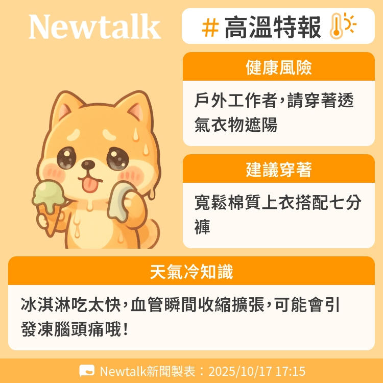 冰淇淋吃太快，血管瞬間收縮擴張，可能會引發凍腦頭痛哦！ 圖：Newtalk製表   