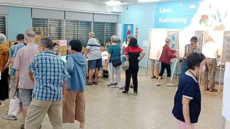 國民黨主席改選投票情形非常踴躍。 圖:孫家銘攝