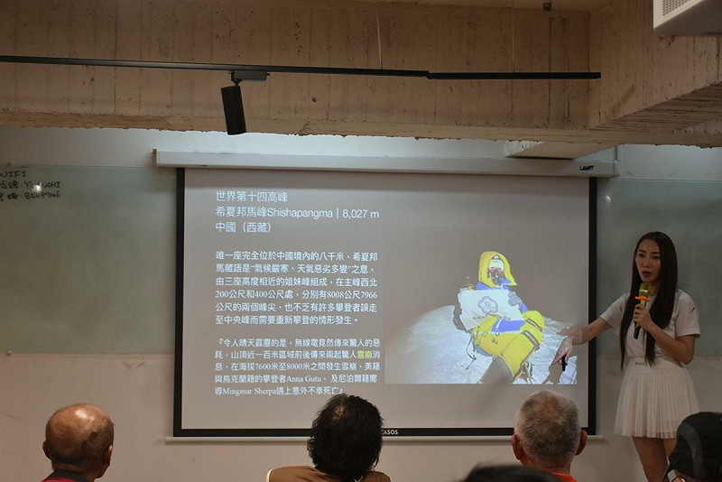 曾格爾暢談她征服世界8000米高峰過程中的驚險與帶給她的人生啟示。   圖：孫家銘攝