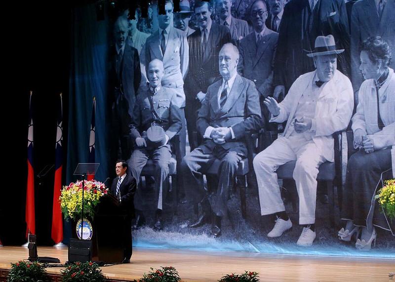 馬英九說，總統賴清德與民進黨政府並沒有舉辦台灣光復節紀念活動。   圖：翻攝自馬英九臉書