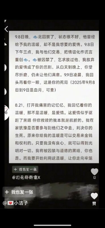 據傳為天娛高管汪俞岑的私密日記。圖:翻攝自 X《新闻调查》  據傳為天娛高管汪俞岑的私密日記。圖:翻攝自 X《新闻调查》