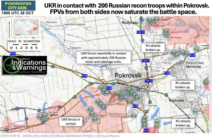 目前已經有約 200 名俄軍士兵進入紅軍城市區內,與烏軍展開激烈爭鬥。 圖:翻攝自 @ChuckPfarrer X 帳號  目前已經有約 200 名俄軍士兵進入紅軍城市區內,與烏軍展開激烈爭鬥。 圖:翻攝自 @ChuckPfarrer X 帳號