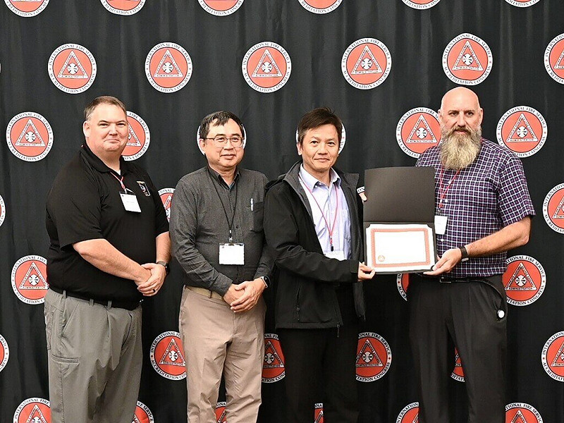 內政部消防署長期戮力提升台灣消防教育訓練品質，獲頒美國消防協會NFPA 1020消防師資訓練認證證書，為國內消防發展重要里程碑。（消防署提供）中央社記者黃麗芸傳真　114年10月30日   