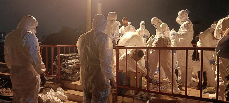 國軍進駐案場,進行整裝與行前說明。   圖:國防部提供