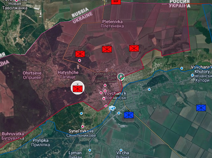  據消息，部分被包圍的俄軍單位接獲「勝利或死亡」的命令，被要求不惜代價奪取沃爾昌斯克（Vovchansk） 圖：翻攝自 X 