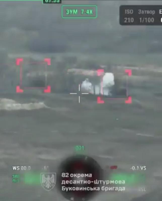  烏克蘭第82空降突擊旅在頓涅茨克地區成功摧毀多輛俄軍裝甲車與火炮陣地。 圖：翻攝自 X 