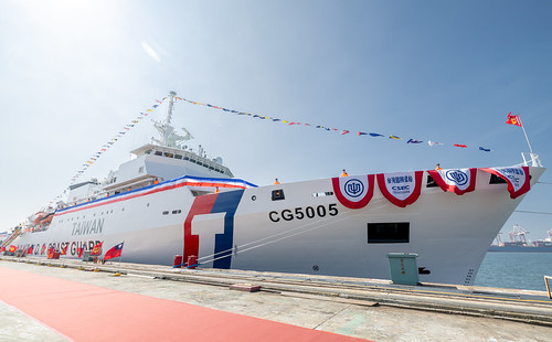 總統賴清德出席「嘉義級巡防艦第四艘台北艦成軍暨高緯度遠洋巡護船第一艘命名下水聯合典禮」。   圖:總統府/提供