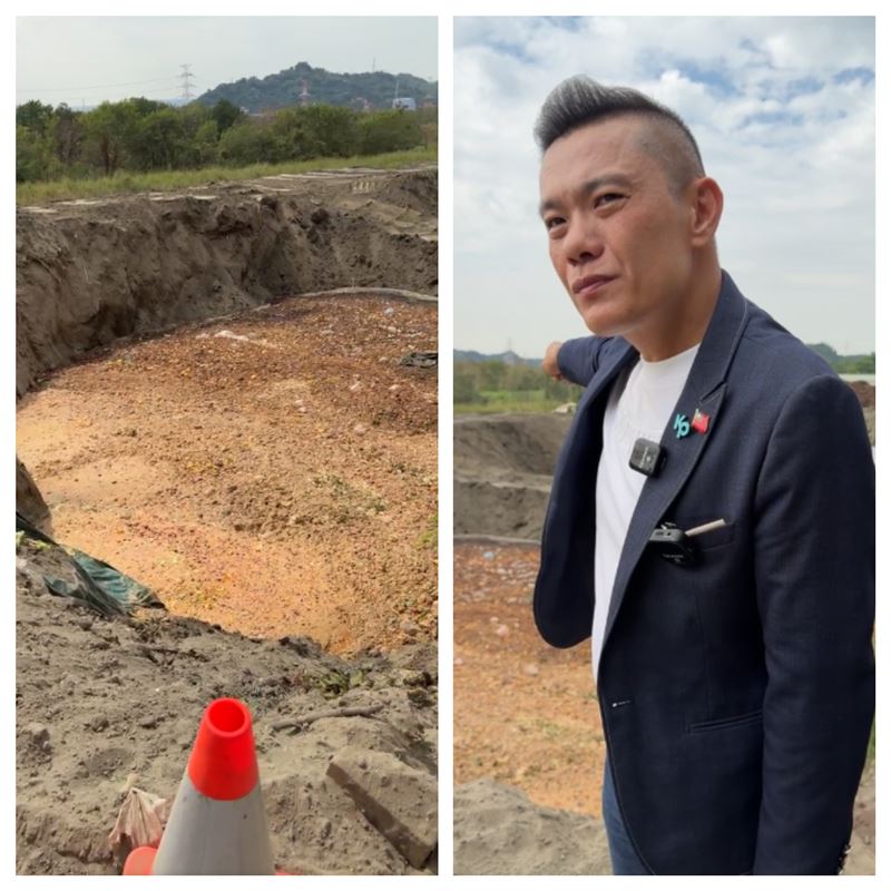 江和樹到霧峰掩埋場,驚見「廚餘噴泉」。 圖:翻攝江和樹臉書