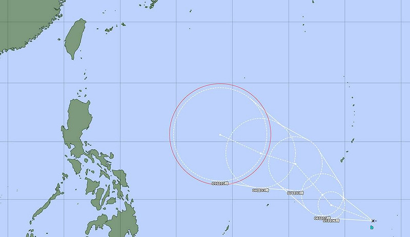 位於關島以南的熱帶擾動在今(4)日凌晨增強為熱帶性低氣壓TD29，有機會發展成為今年第26號鳳凰颱風。   圖：翻攝自台灣颱風論壇｜天氣特急