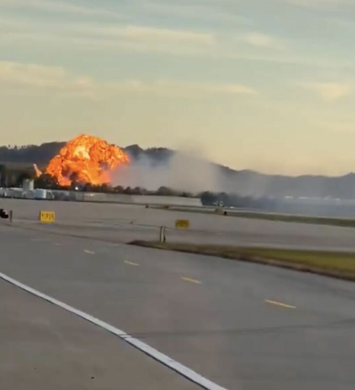 美國UPS貨機墜毀 。   圖：翻攝X（前推特）