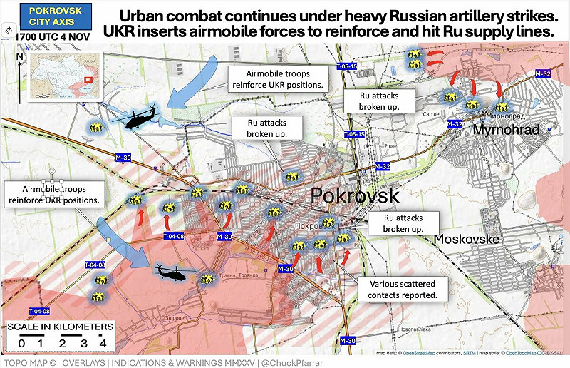 紅軍城市區持續爆發激烈巷戰,俄軍以重炮不斷轟擊,烏軍則投入空中機動特戰部隊增援前線,並破壞俄軍補給線。 圖:翻攝自 X 紅軍城市區持續爆發激烈巷戰,俄軍以重炮不斷轟擊,烏軍則投入空中機動特戰部隊增援前線,並破壞俄軍補給線。 圖:翻攝自 X