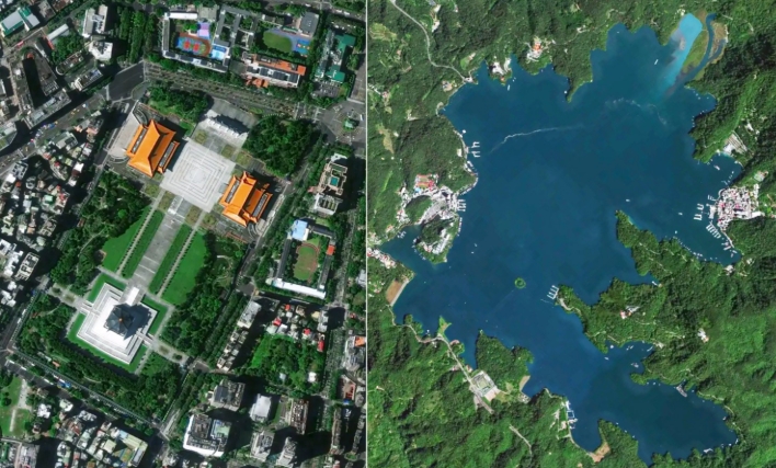 台灣光復日，中國公布由吉林一號衛星拍攝的多張台灣衛星圖片。   圖 : 翻攝自微博