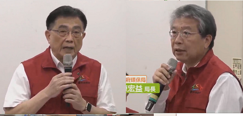 台中市農業局長張敬昌（左）及環保局長陳宏益（右）因處理非洲豬瘟疫情失職而下台。   圖：新頭殼合成