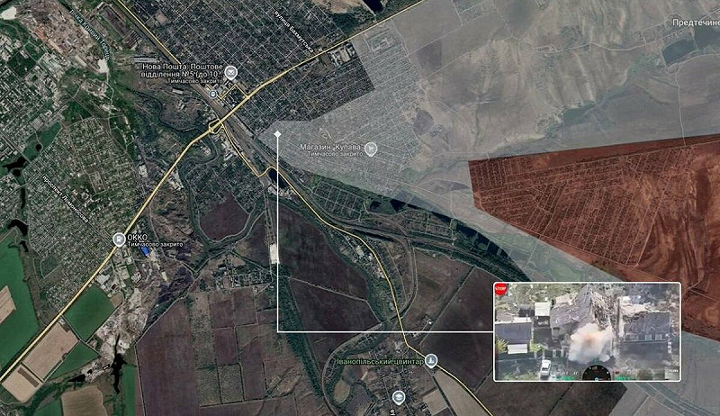 在頓巴斯地區東南部的康斯坦丁尼夫卡（Kostiantynivka），烏軍亦摧毀俄軍前線陣地。儘管俄軍仍試圖在市區內部分區域死守，但多次反攻均告失敗。   圖：翻攝自 X   The Battlefield