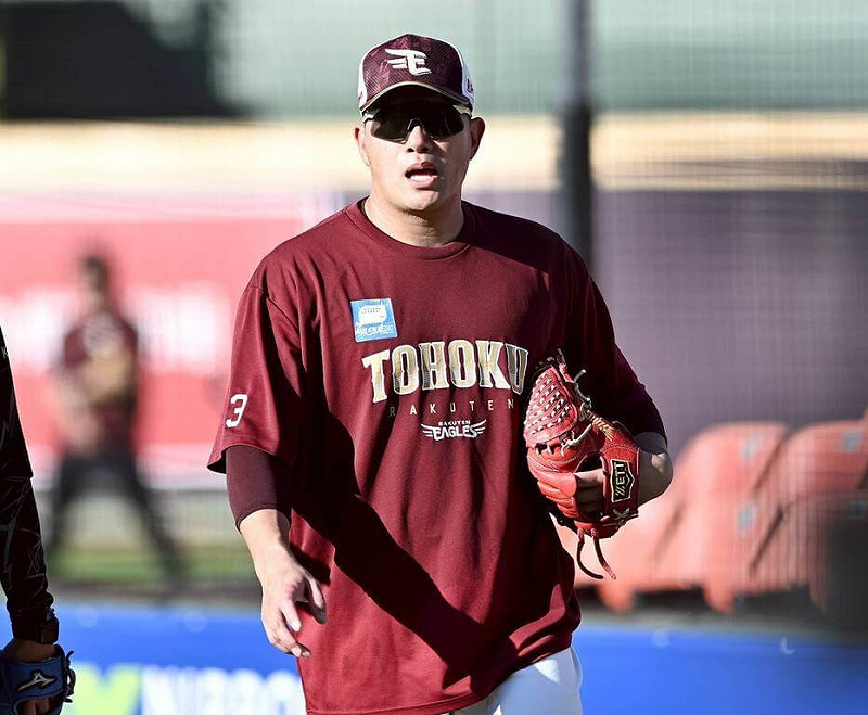 日職東北樂天金鷲隊來台打交流賽，旅日台灣好手宋家豪（圖）也有隨隊來台，有機會在家鄉獻技。（桃園市政府提供）中央社記者謝靜雯傳真 114年11月7日   