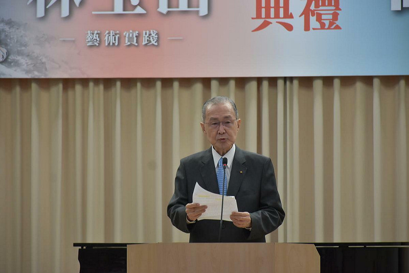 台灣創價學會理事長林釗表示，創價行動美術館將持續開進校園，從小傳播藝術種子。   圖：孫家銘翻攝