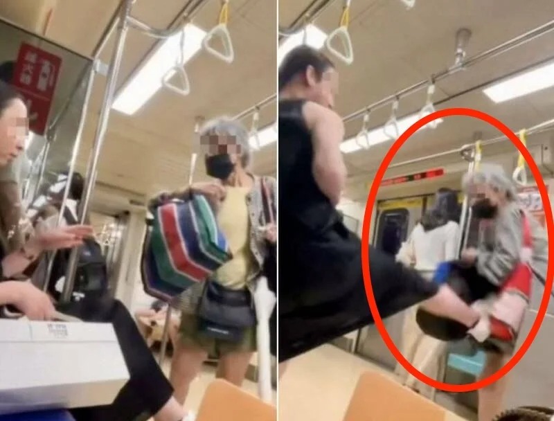 北捷遭踹飛老婦人，去年也因優先席問題攻擊女童，今日被台北地檢署起訴。   圖：翻攝自Threads