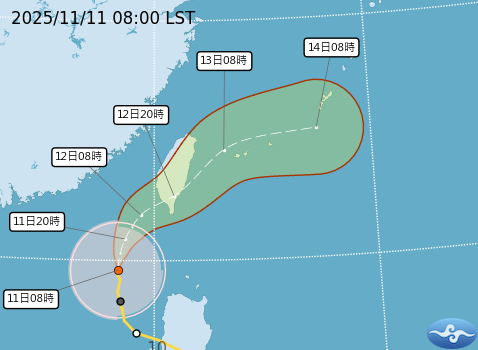 輕颱「鳳凰」是今年第2個從西部登陸颱風，不少人都認為和7月登陸嘉義的丹娜絲、去年登陸高雄的山陀兒很像。   圖：取自氣象署