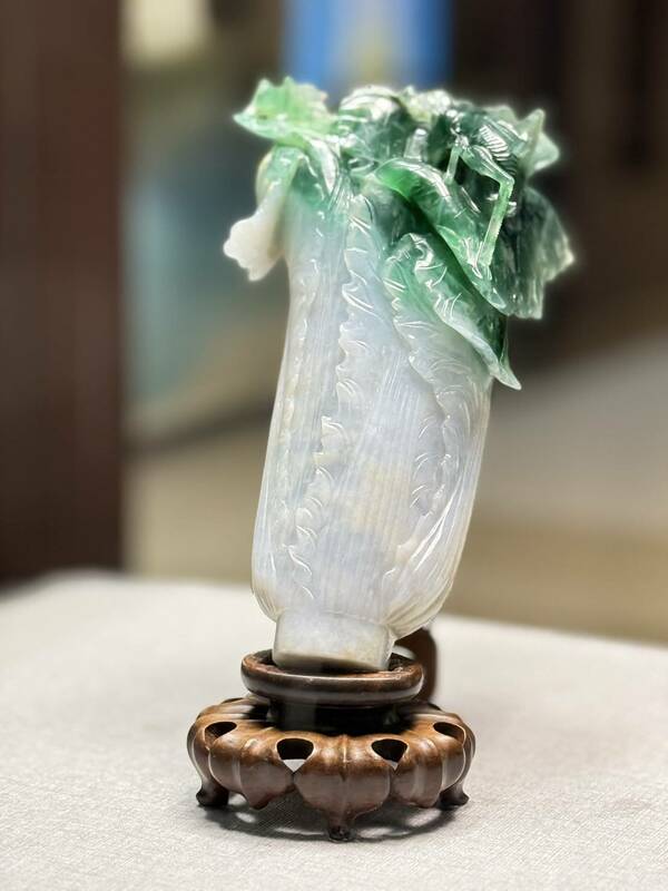 國立故宮博物院鎮館之寶翠玉白菜。   圖：翻攝自Ｘ／@yana_eco87