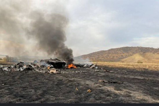 土耳其空軍C-130軍用運輸機墜毀，機上20名官兵包括飛行員與後勤人員全部罹難。   圖：翻攝「X」@haber4621