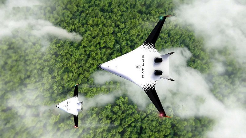 在全球航空業努力實現脫碳轉型之際，美國初創企業納蒂盧斯（Natilus）宣布推出一款名為「地平線（Horizon）」的革命性新型客機，試圖以「翼身融合」（Blended Wing Body, BWB）設計，徹底改變現有的商用飛機格局。   圖:翻攝自X帳號@MarioNawfal