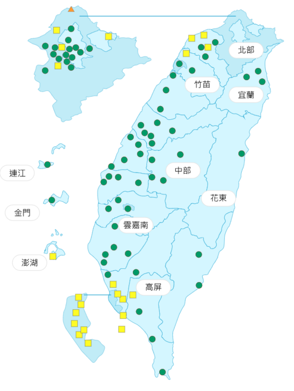 環境部公布各地空氣品質概況。   圖：環境部提供