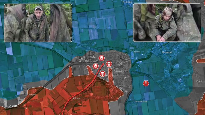 雙方部隊目前都駐紮在距離紅軍城約 10 公里的地區，部分俄軍士兵因擔憂作戰風險而拒絕服從上級命令，被送往懲戒營當砲灰。   圖：翻攝自 @EuromaidanPress X 帳號