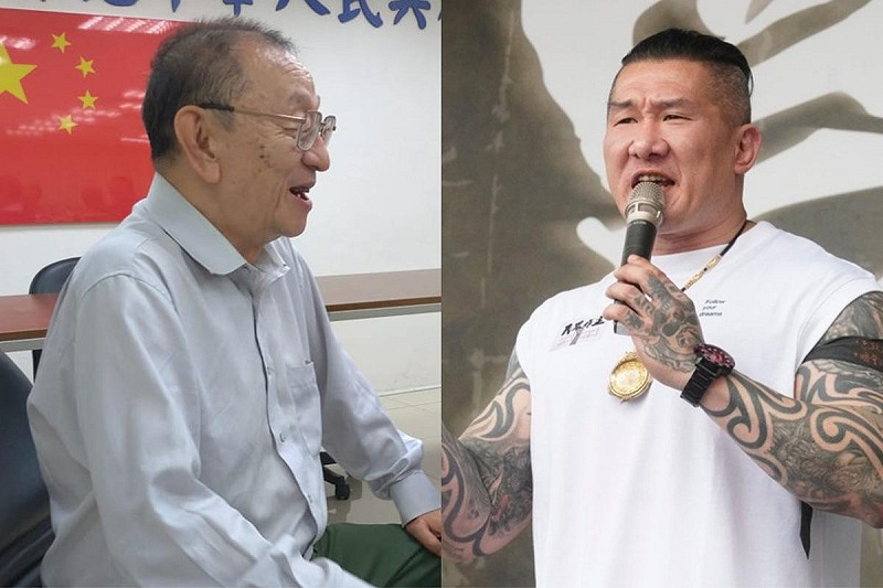 董念台（左）今日於臉書爆料館長（右）「這貨色全毀了！」，直指過去過去早就知道對方「不是個咖」。   圖：翻攝自 董念台臉書／新頭殼資料照