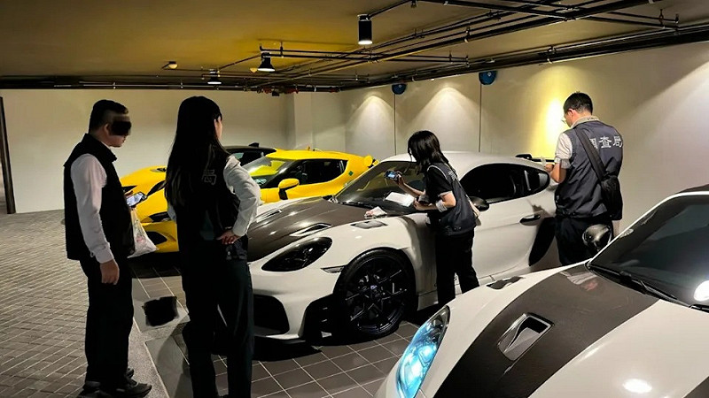 太子集團被查扣的26輛豪車，北檢擔心久放影響價值，準備進行變價拍賣。   圖：調查局提供
