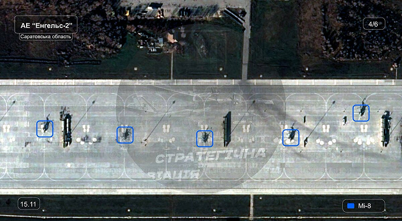 Mi-8 戰機也出現在恩格斯基地。圖:翻攝自 X Mi-8 戰機也出現在恩格斯基地。圖:翻攝自 X