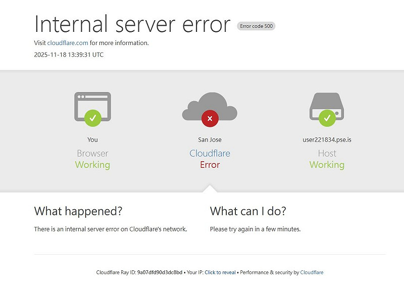 國際資安商 Cloudflare 突發服務異常，導致普發現金網站（10000.gov.tw）連線不穩、無法開啟。   圖：翻攝網路