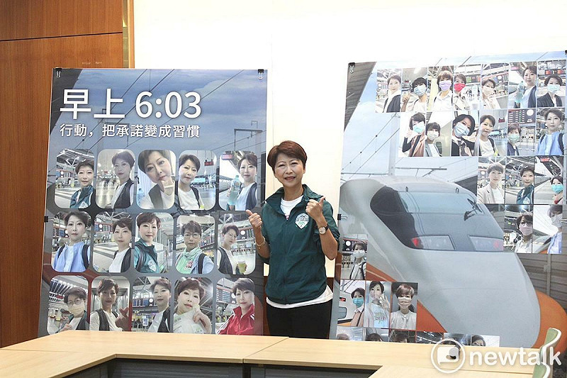 民進黨立委陳亭妃今日發佈第三支市長初選形象影片《高鐵／妃常堅持篇》，透過快速剪輯呈現她每天從台南搭上清晨6點03分高鐵北上、下午返回立法院備詢、晚上再奔回台南跑基層行程的真實生活。   圖：陳亭妃服務處提供